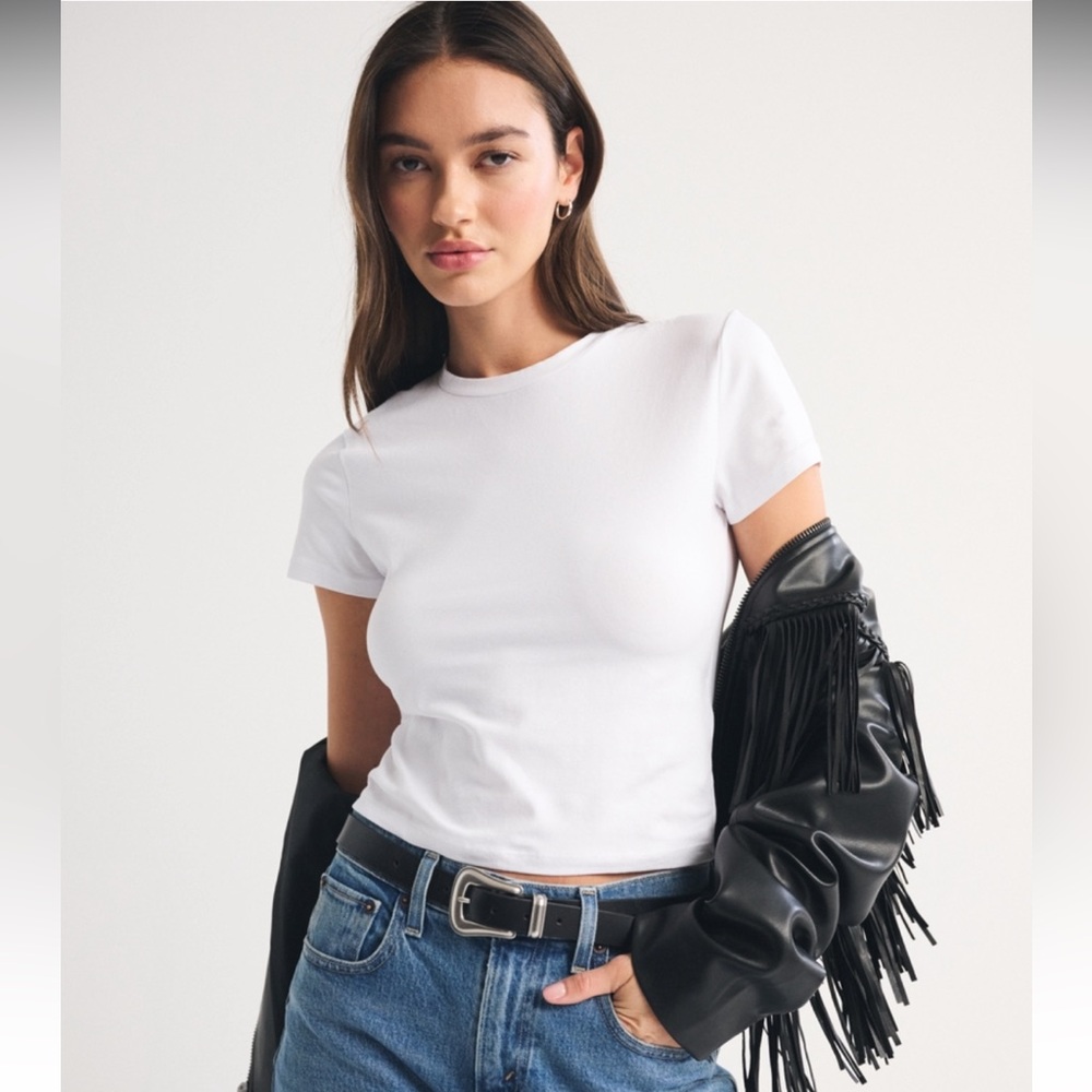 Abercrombie & Fitch White Essential Baby Tee XXS NWT